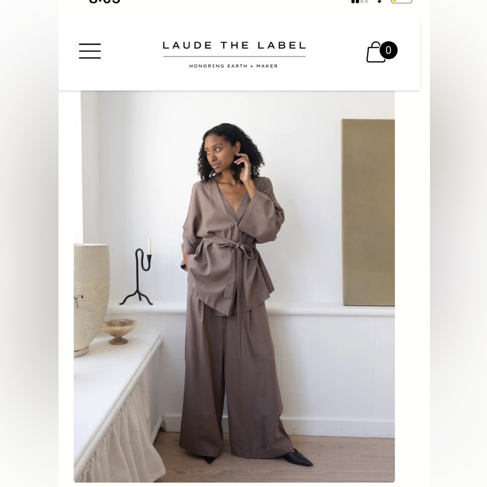 Hepburn Pant - Morel Silk Noil - laude the label, like ozma, doen, esby